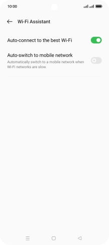 Press the indicator next to 'Auto-switch to mobile network' to turn the function on or off.