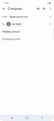 Press the text input field and write the text for your email.