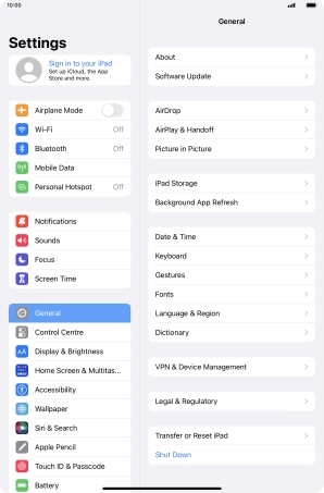 Press Sign in to your iPad.
