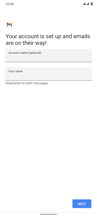 Press the field below 'Account name (optional)' and key in the required name.
