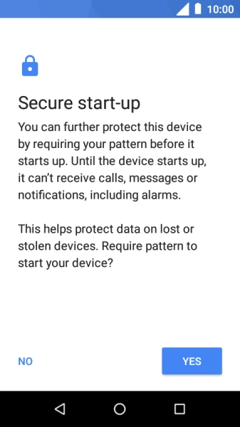 Press the required setting.