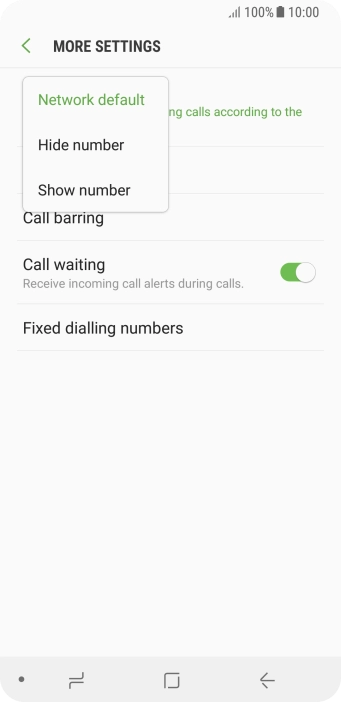 Press Show number to turn on caller identification.
