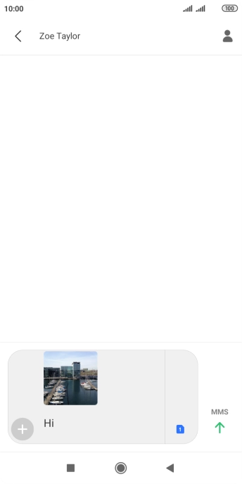 Press the send icon when you've finished your picture message.