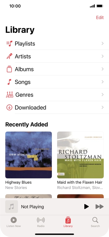 Press Playlists.