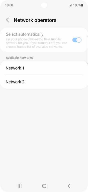Press the required network.