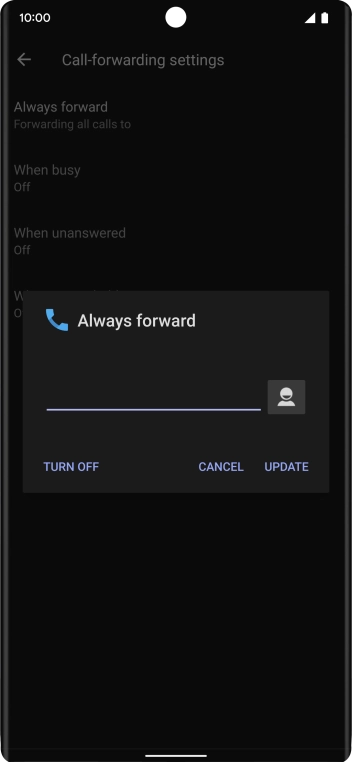 Press TURN OFF.