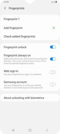 Press the required settings.