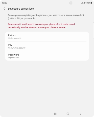 Press the required phone lock code and follow the instructions on the screen to create an additional phone lock code.
