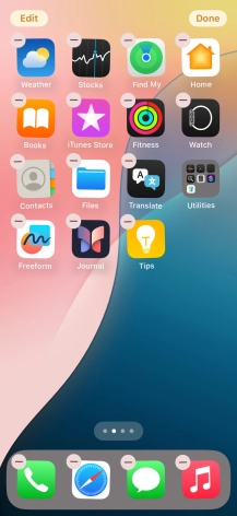 Press the home screen page icon.