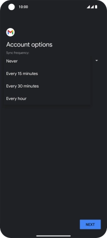 Press the required setting.