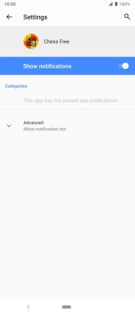 Press the indicator next to 'Show notifications' to turn the function on or off.