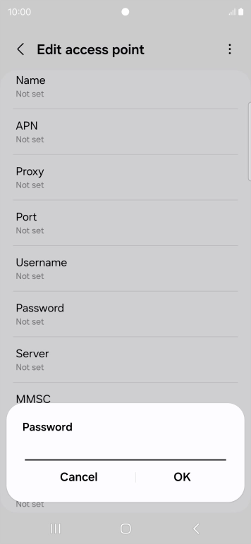 Key in p and press OK.