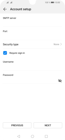 Press the field below 'SMTP server' and key in the name of your email provider's outgoing server.