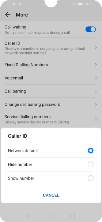 Press Show number to turn on caller identification.