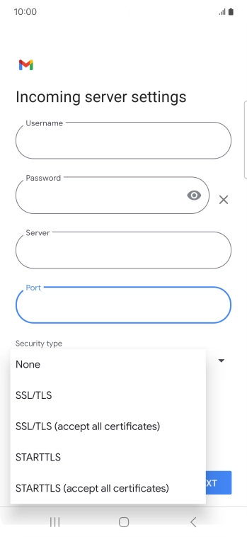 Press SSL/TLS.