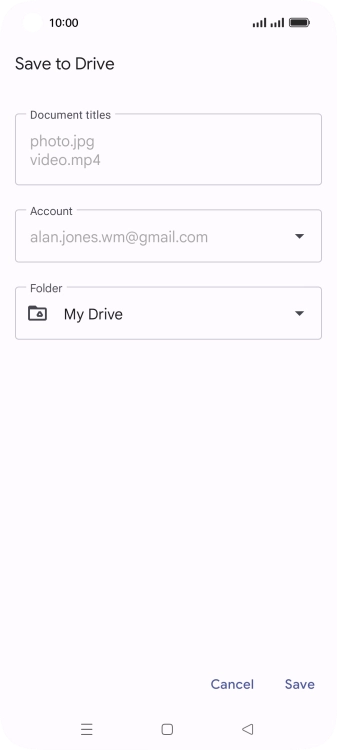 Press the field below 'Folder' and go to the required folder.