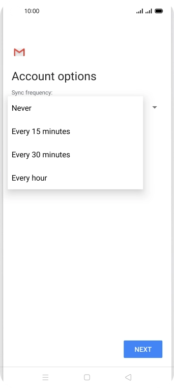 Press the required setting. Press the required setting.