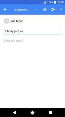 Press the text input field and write the text for your email.