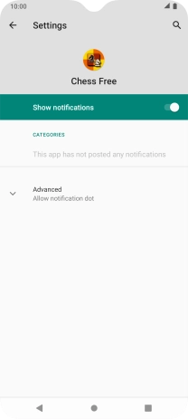 Press the indicator next to 'Show notifications' to turn the function on or off.
