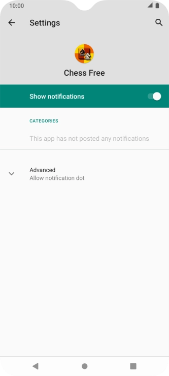 Press the indicator next to 'Show notifications' to turn the function on or off.