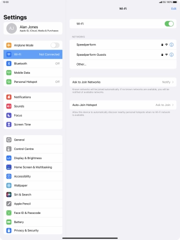 Press the required WiFi network and key in the password for the WiFi network.