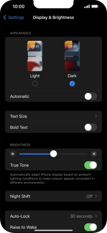 Press the indicator next to 'Automatic' to turn the function on or off.