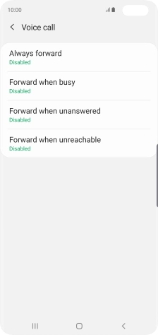Press the required divert type.