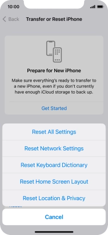 Press Reset All Settings.