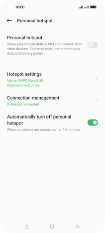 Press Hotspot settings.