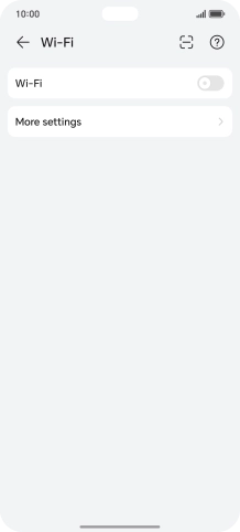 Press the indicator next to 'Wi-Fi' to turn on the function.