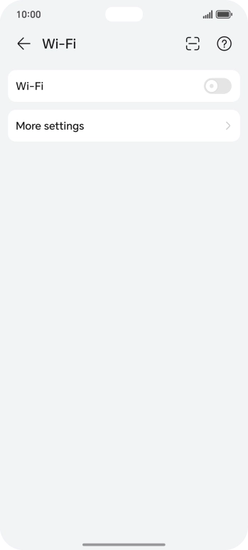 Press the indicator next to 'Wi-Fi' to turn on the function.