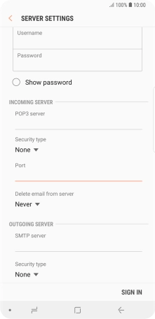 Press the drop down list below 'Delete email from server'.