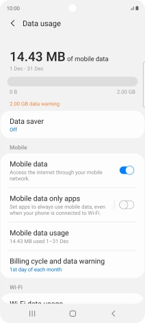 The total data usage is displayed.