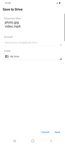 Press the field below 'Folder' and go to the required folder.