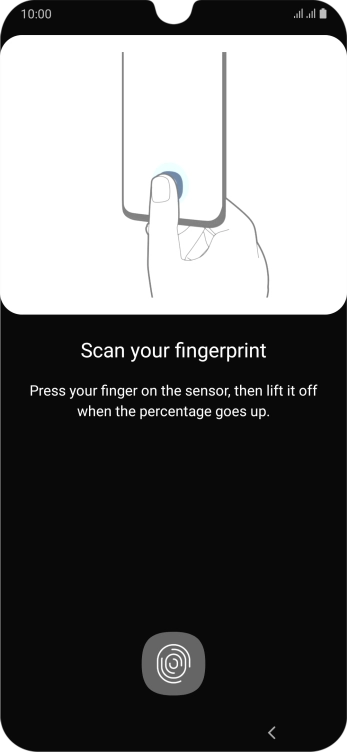 Follow the instructions on the screen to create the phone lock code using your fingerprint.