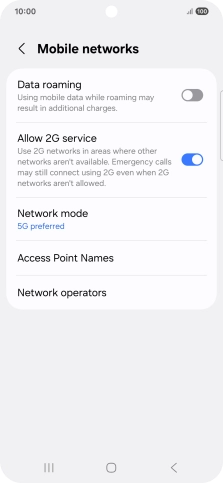 Press Network mode.