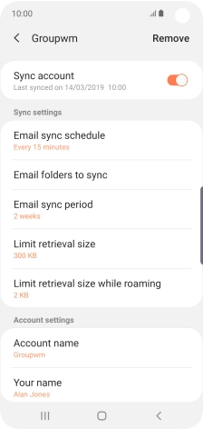 Press the indicator next to 'Sync account' to turn on the function.