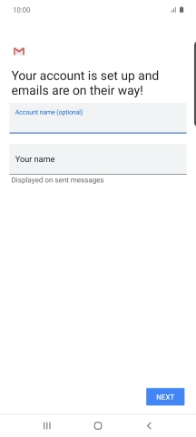 Press Your name and key in the required sender name.