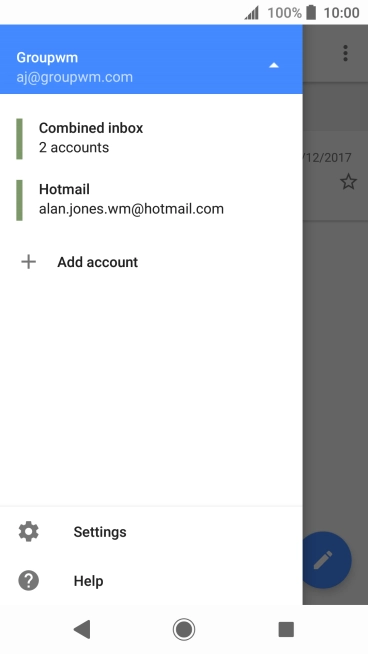 Press the required account.