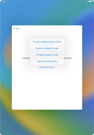 If you turn off the function, press Don't Use Passcode.