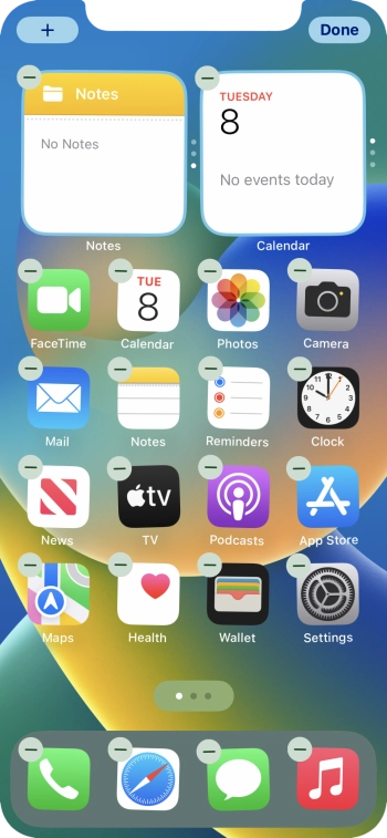 Press the home screen icon.