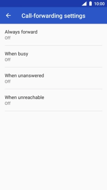 Press the required divert type.