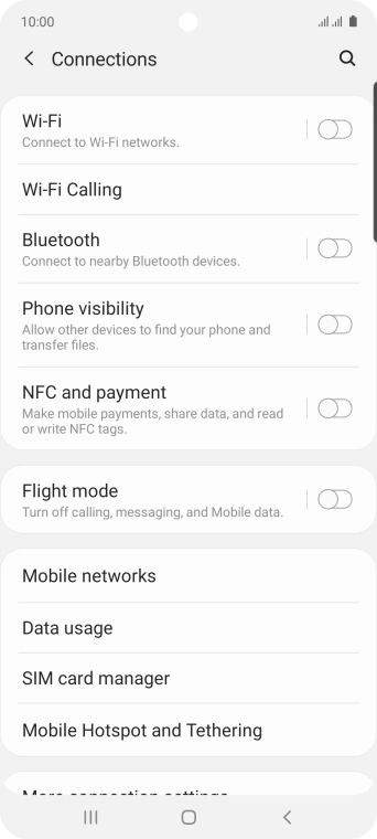 Press Mobile networks.