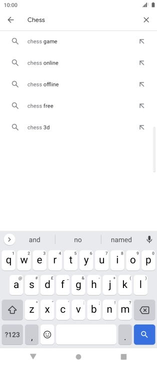 Key in the name or subject of the required app and press the search icon.