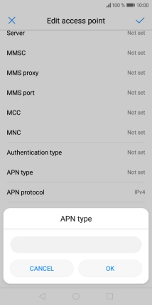 Key in default and press OK.