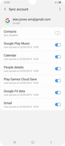 Press the indicator next to 'Contacts' to turn on the function.