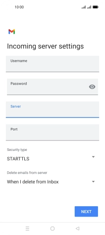 Press the field below 'Port' and key in 110.
