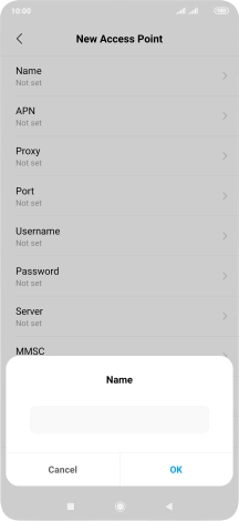Key in O2 UK Internet and press OK.