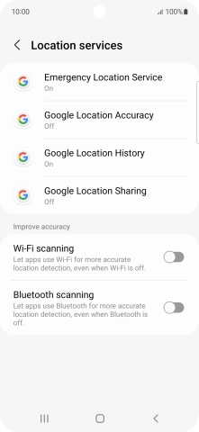 Press Google Location Accuracy.