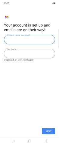 Press the field below 'Your name' and key in the required sender name.